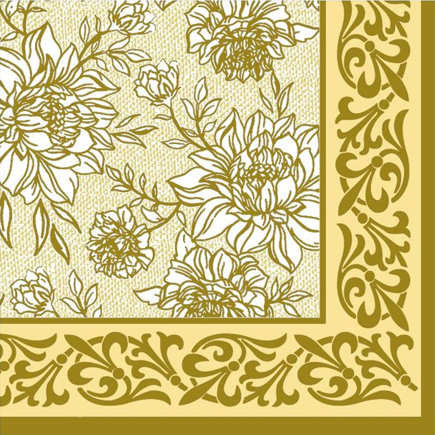 Golden Peach Petal Lunch Paper Napkins 20 Pack