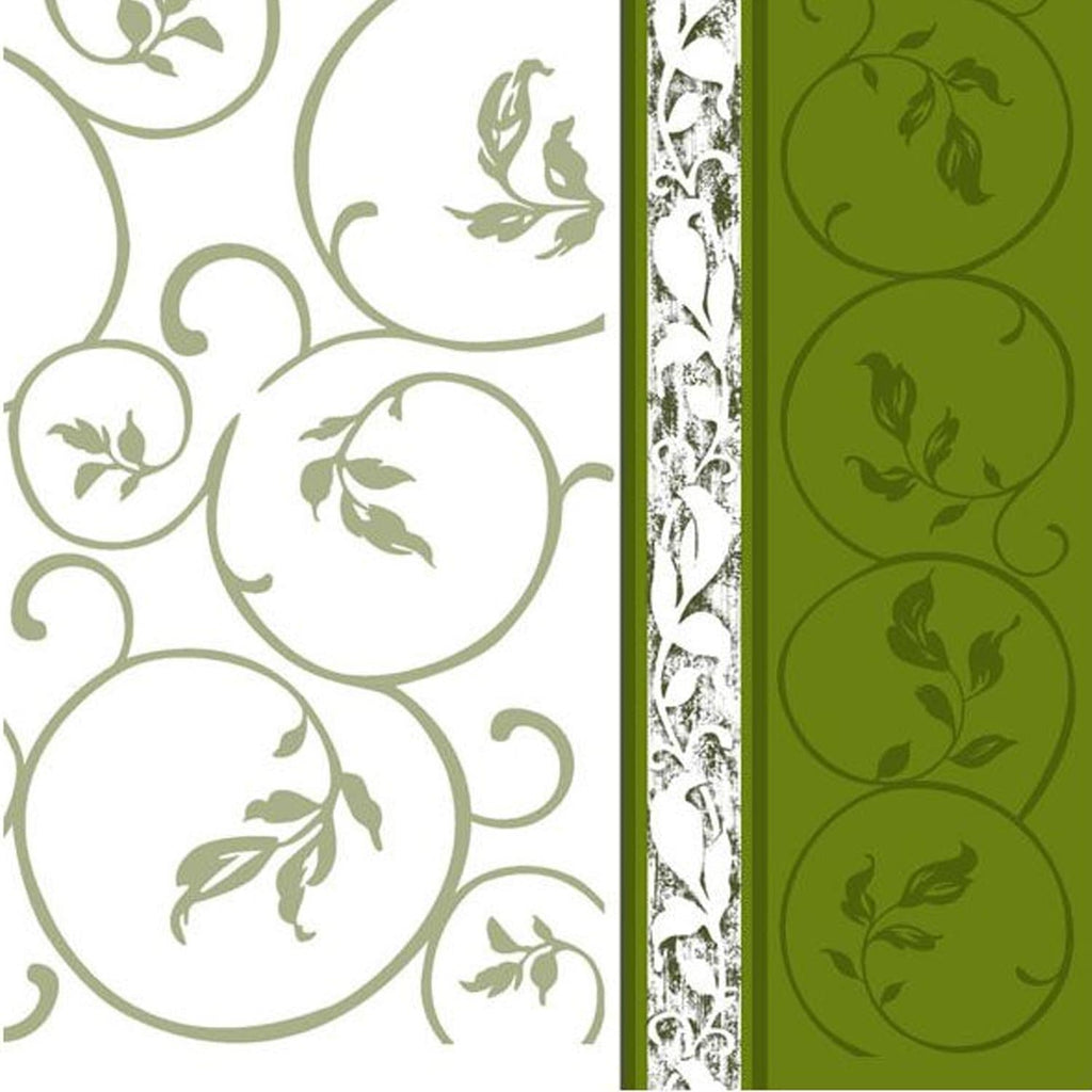 Olive Curlicue Lunch Paper Napkins 20 Pack