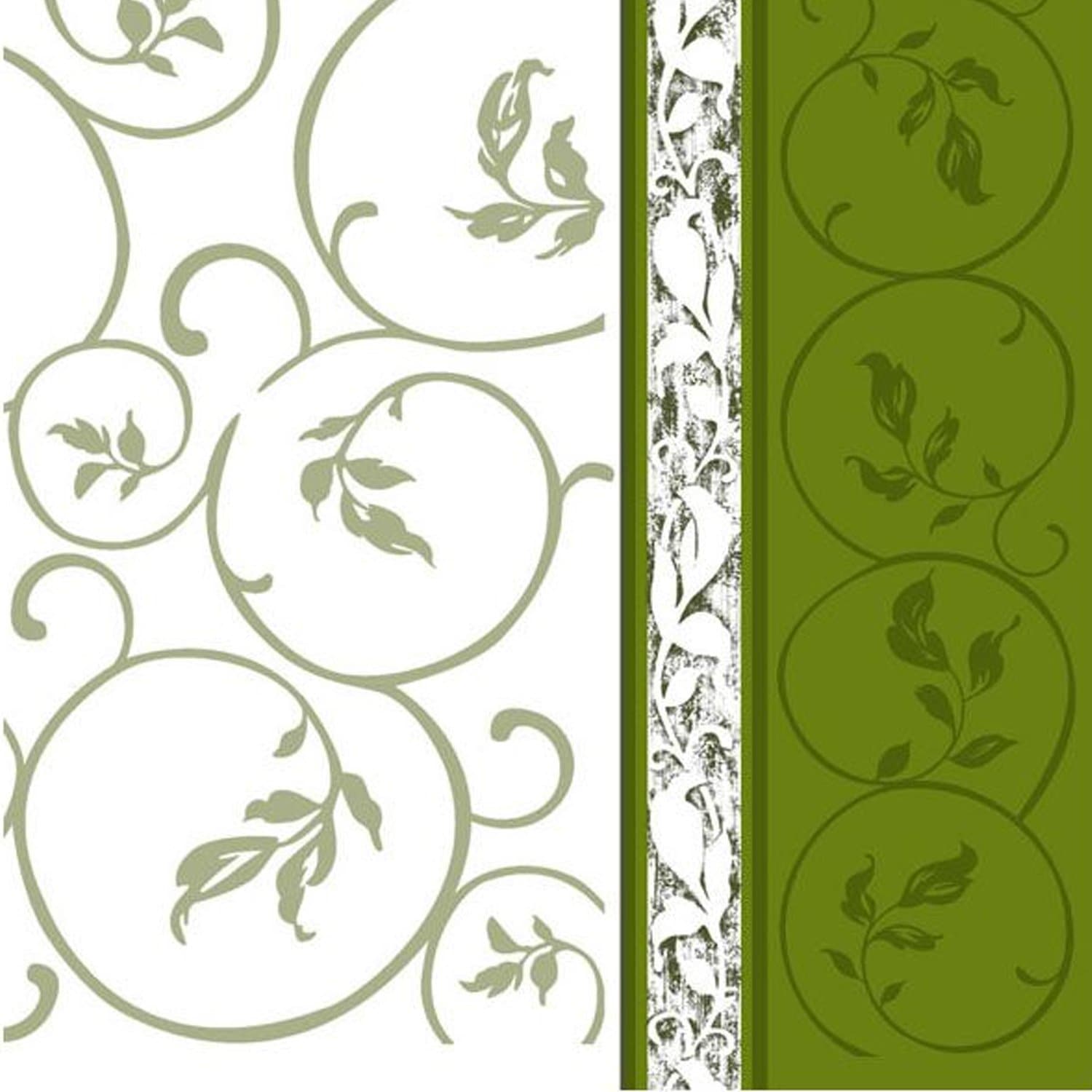 Olive Curlicue Lunch Paper Napkins 20 Pack