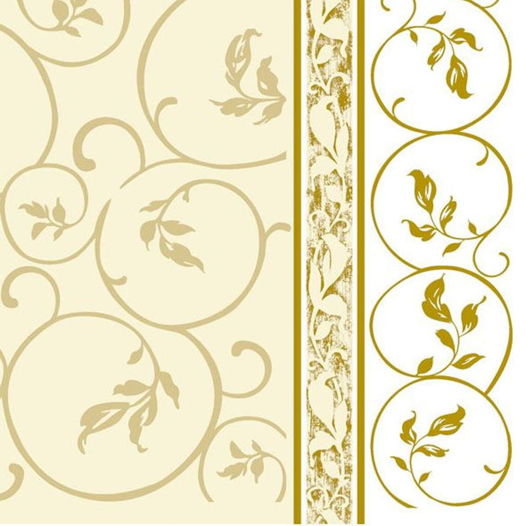 Golden Curlicue Lunch Paper Napkins 20 Pack