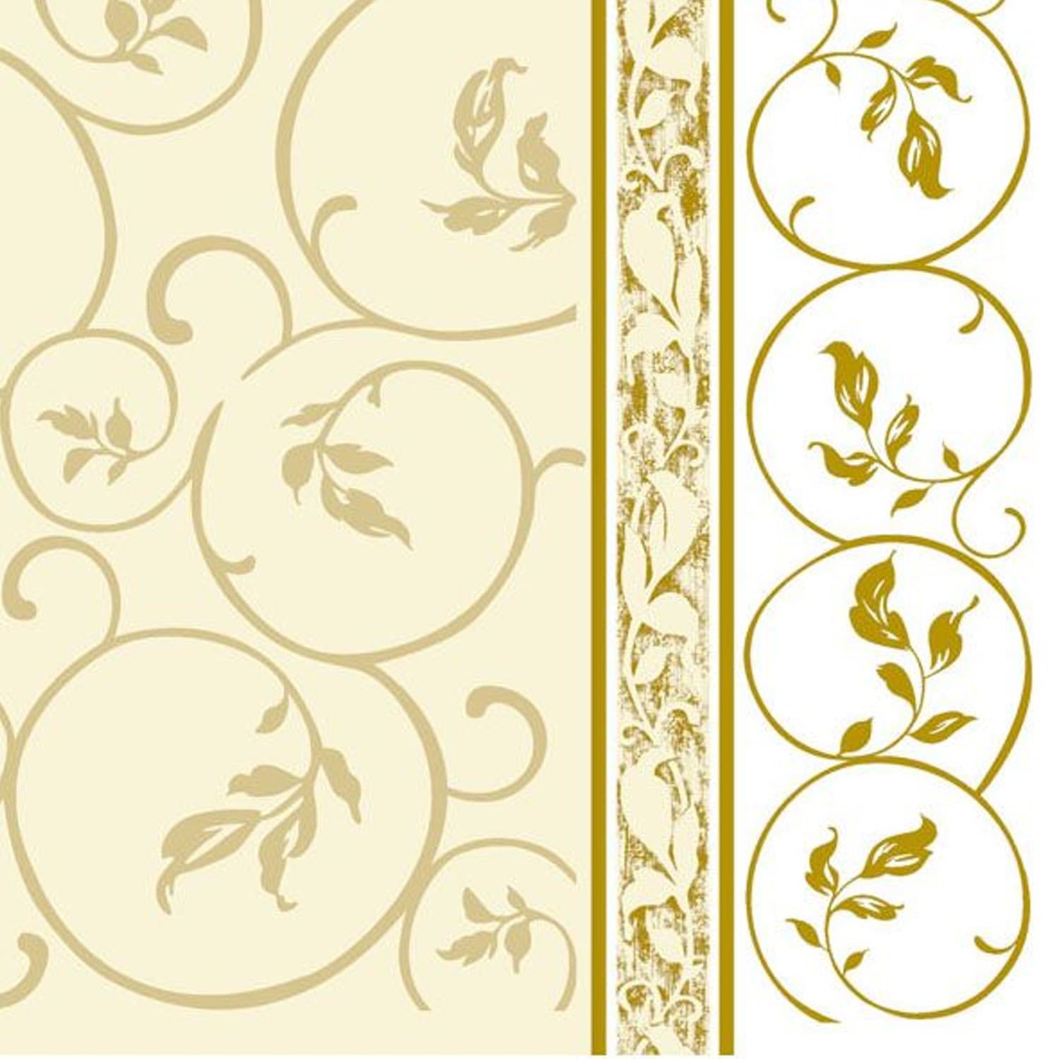 Golden Curlicue Lunch Paper Napkins 20 Pack