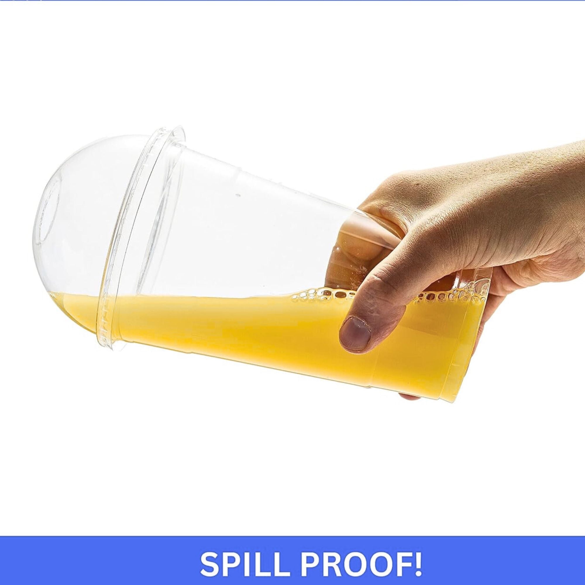 24oz Clear PET Plastic Cups with Dome Lid & Plastic Straw