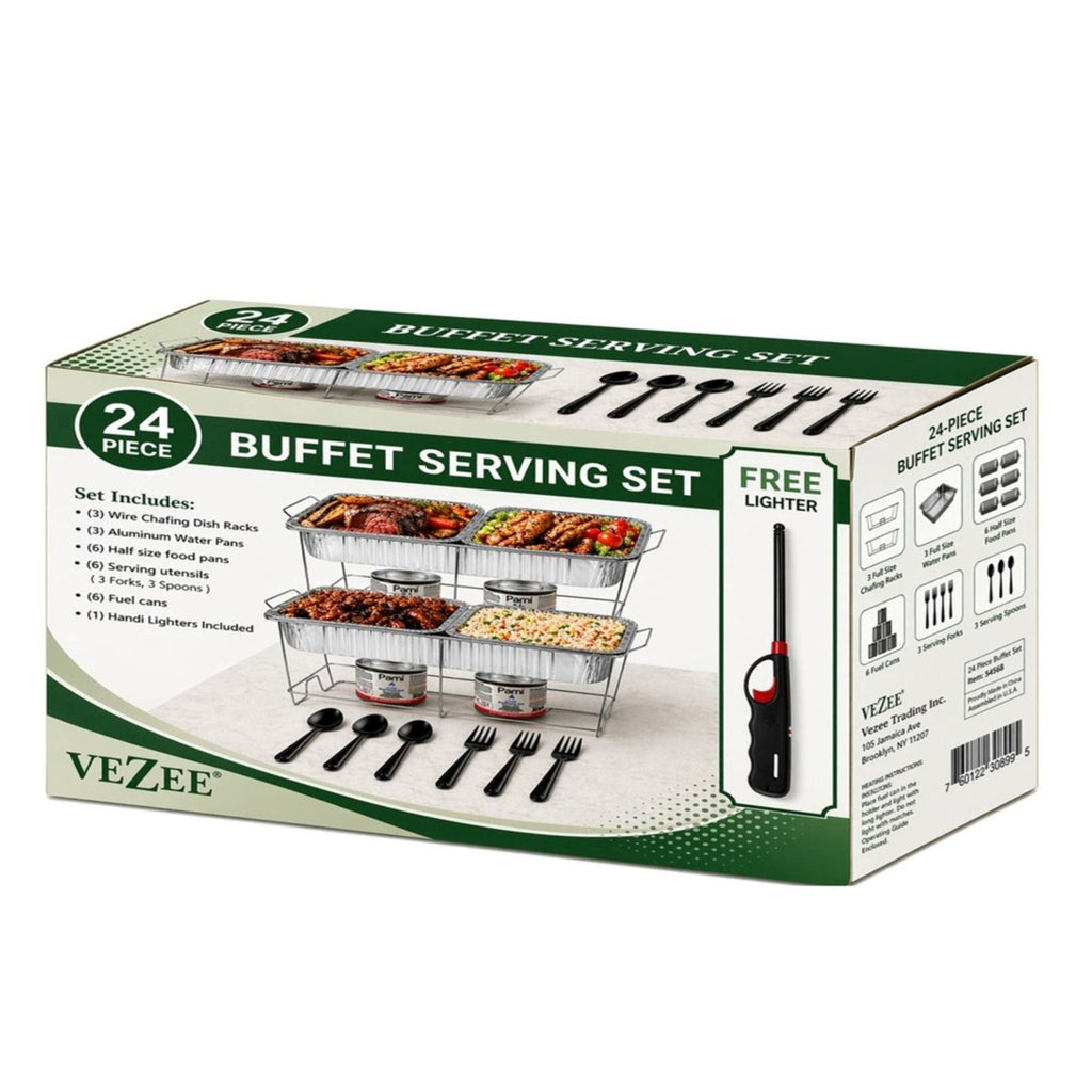 24 Piece All-in-One Chafing Dish Set for Catering & Events