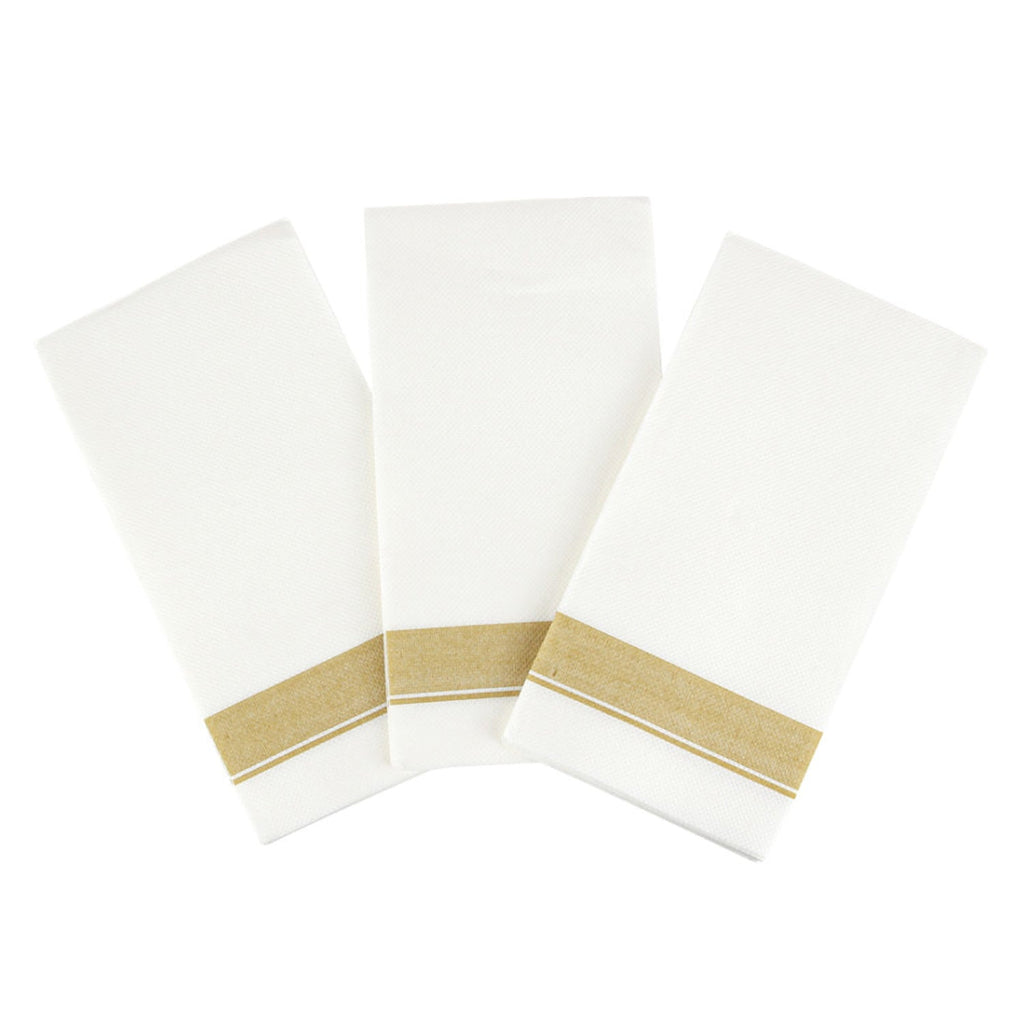 Cloth-Like Dinner Napkins Gold Border