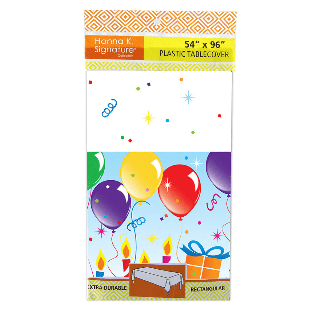 54"X96" Rectangular Plastic Cover Birthday Balloons 1 Pack