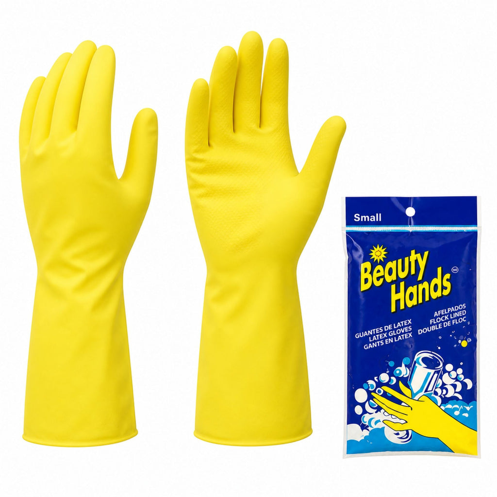 Latex Gloves Reusable Yellow Hand Cleaning Medium- 1 Pair