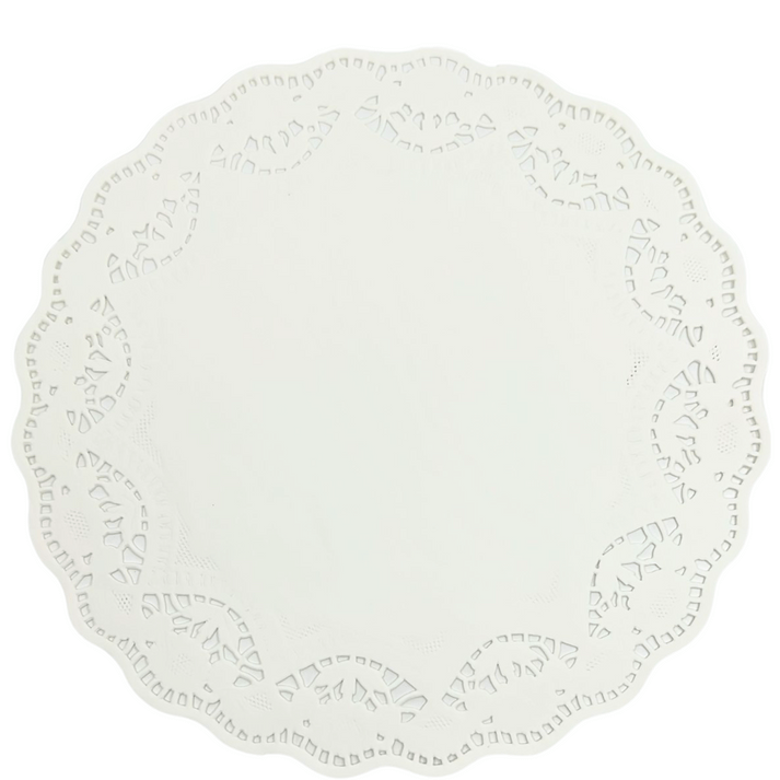 12" White Lace Paper Doilies for Cake, Food & Dessert