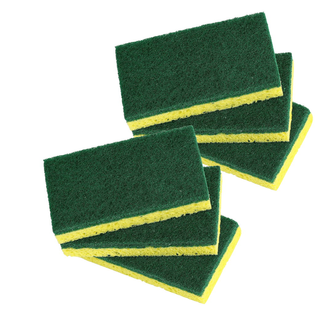 Sponge Scouring Pads & Sponges Heavy Duty 6 Pieces