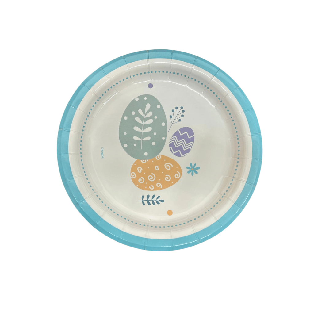 7" Round Easter Plates 8 Pack | Pack of 16