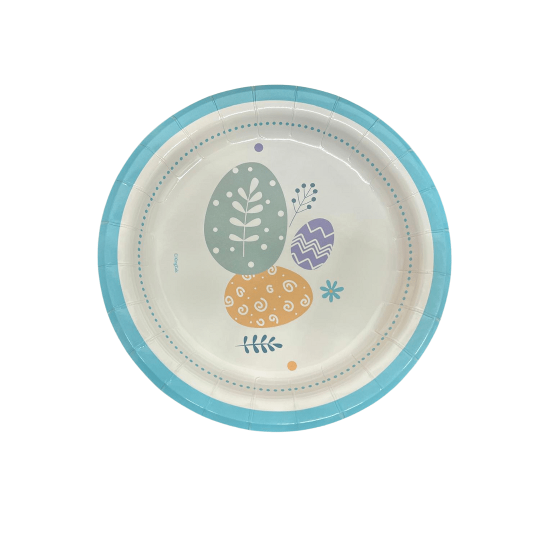 7" Round Easter Plates 8 Pack | Pack of 16