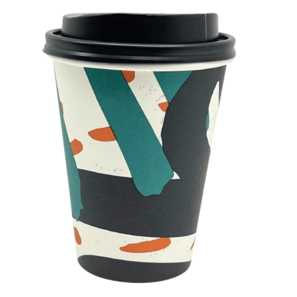 12oz Paper Cups With Lids Doodles Hot/Cold