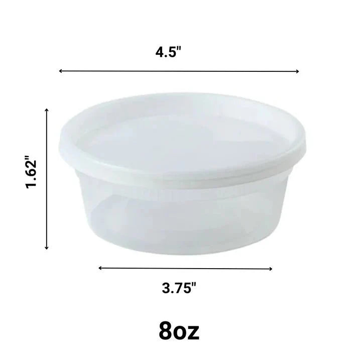 72 Pcs-COMBO Heavy Weight 24pcs each Deli Containers 8oz 16oz 32oz Disposable Plastic