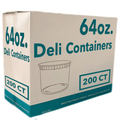 *WHOLESALE* 64oz Deli Containers with Lids Heavy Duty Plastic 200ct/case