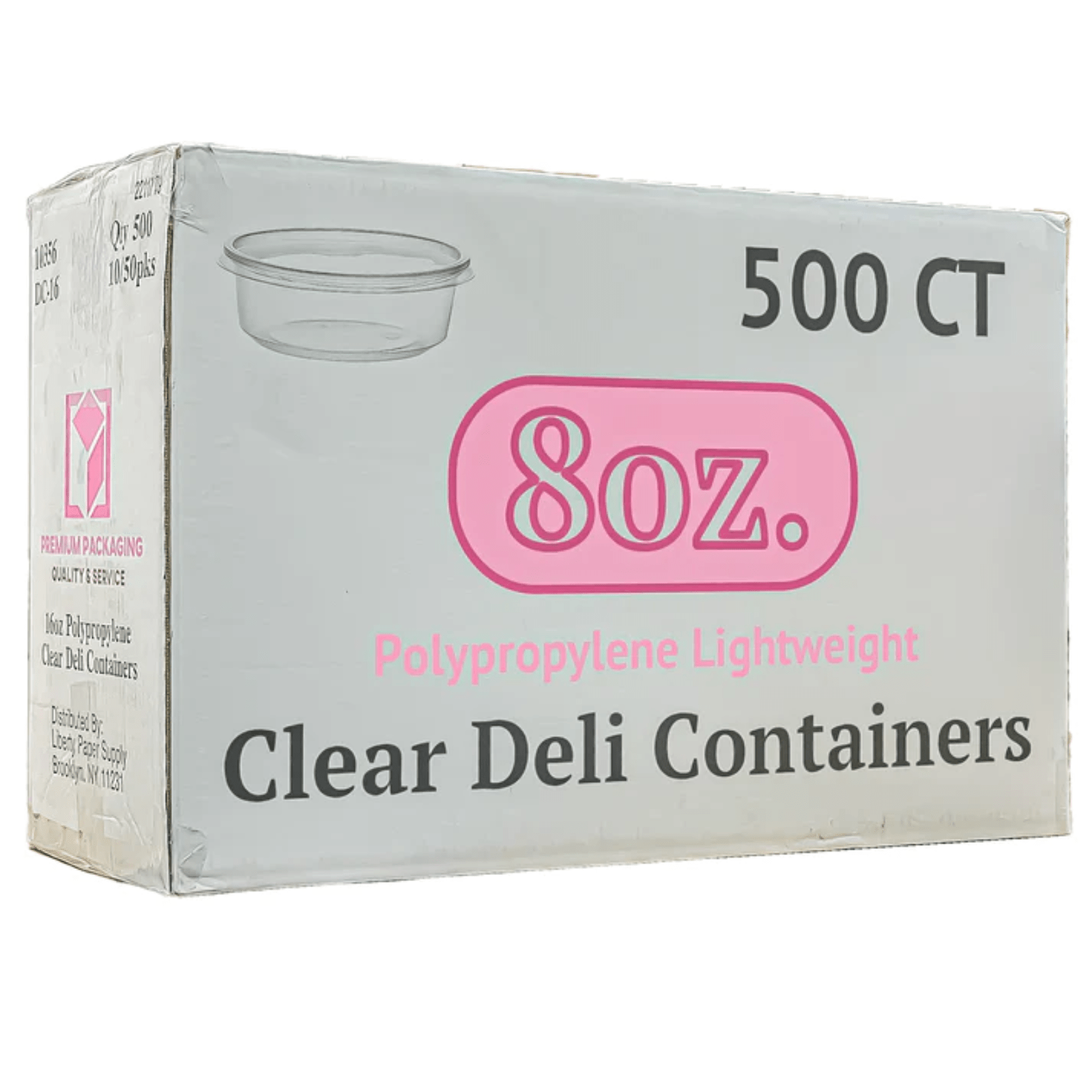 *WHOLESALE* 8oz Lightweight Deli Containers with Lids Disposable Plastic 500/case