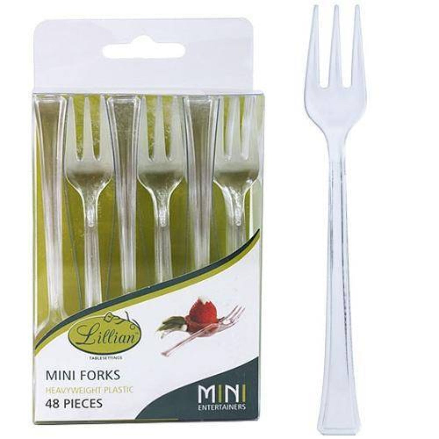 Silver Mini Plastic Forks