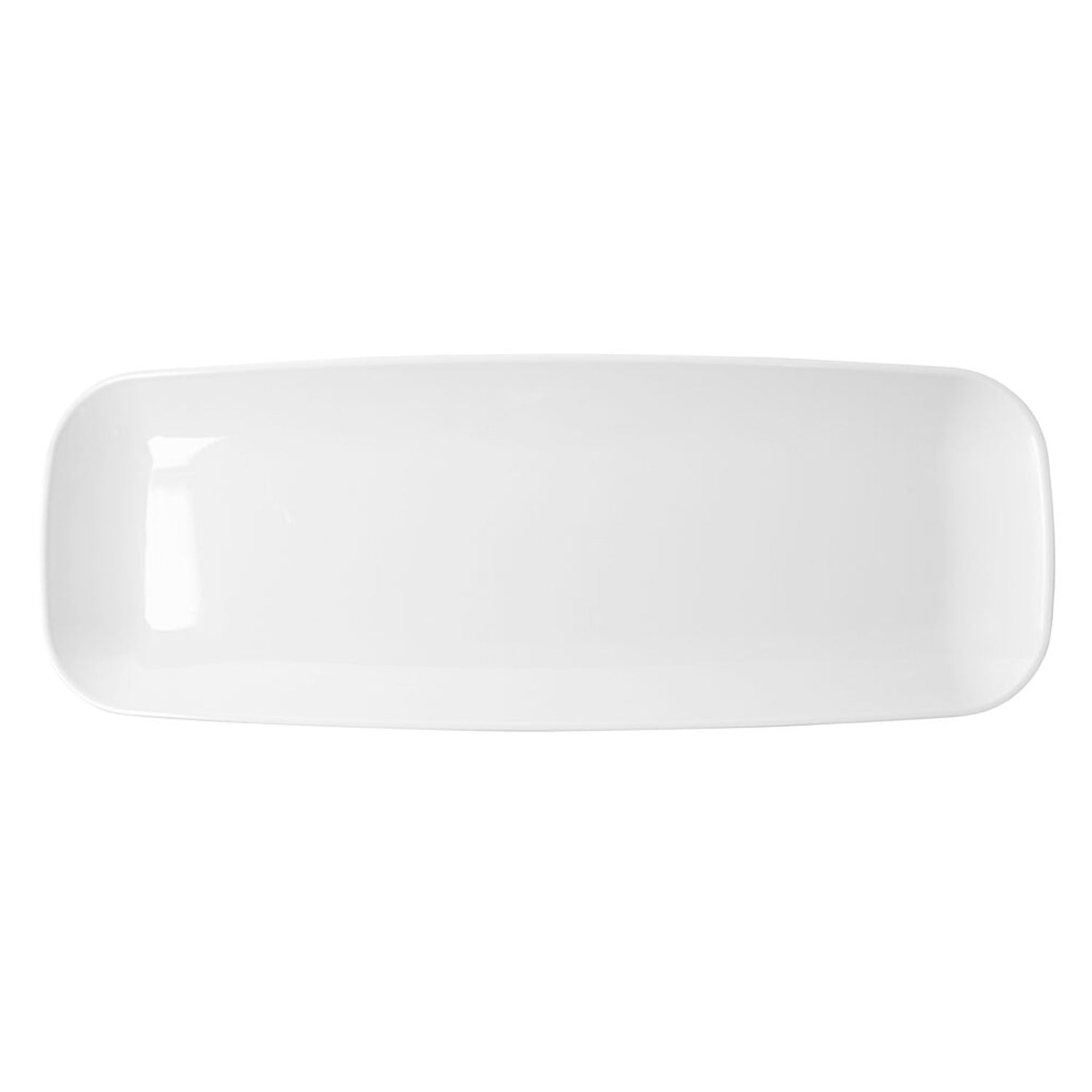 Organic 17.5″ White Plastic Disposable Tray Rectangle