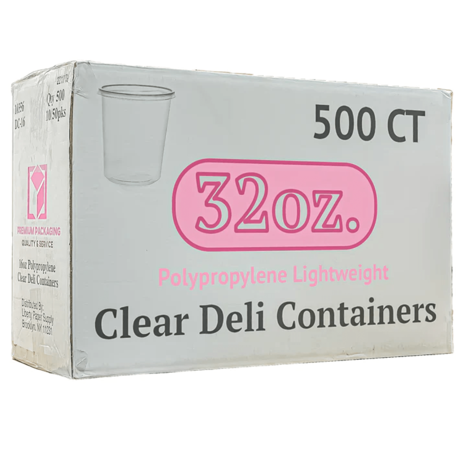 *WHOLESALE* 32oz Lightweight Deli Containers with Lids Disposable Plastic 500/case