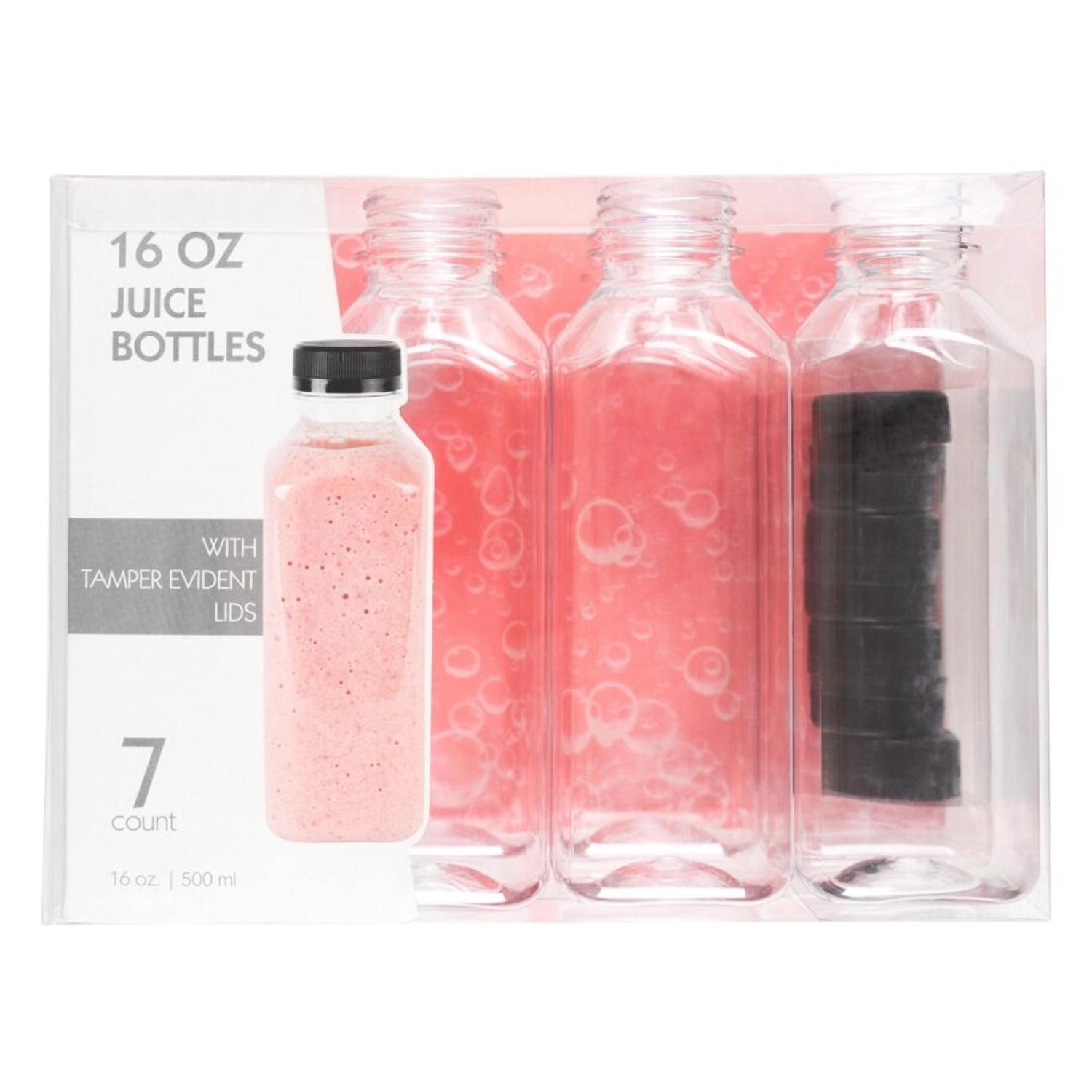 16oz Plastic Bottles Container With Lids
