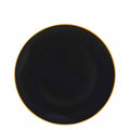Organic 7.5"  Black/Gold Rim Plastic Appetizer/Dessert Plates