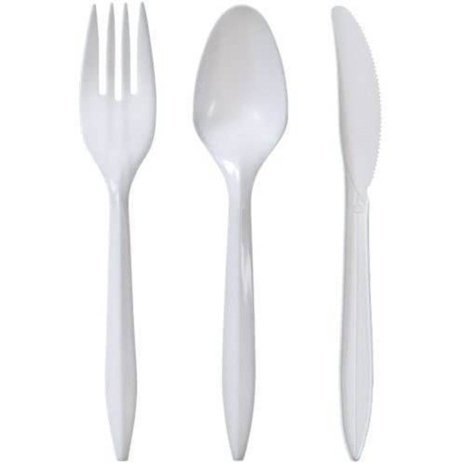 Cutlery Combo White Medium Weight Plastic Disposable