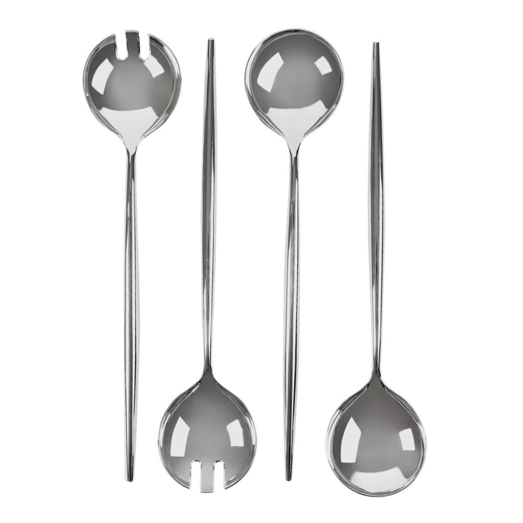 13" Novelty Serving Plastic Cutlery Plastic Spoon & Spork Silver