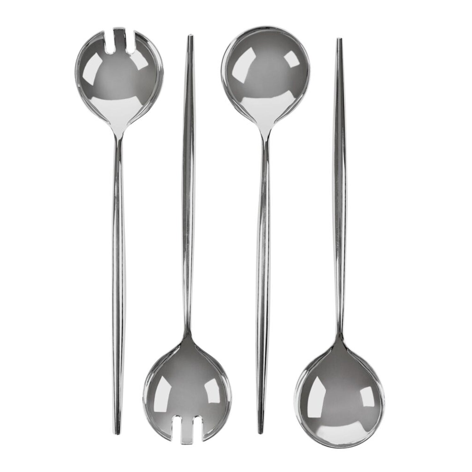 13" Novelty Serving Plastic Cutlery Plastic Spoon & Spork Silver