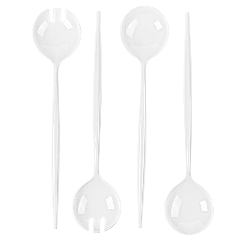 13" Novelty Serving Plastic Cutlery Plastic Spoon & Spork White