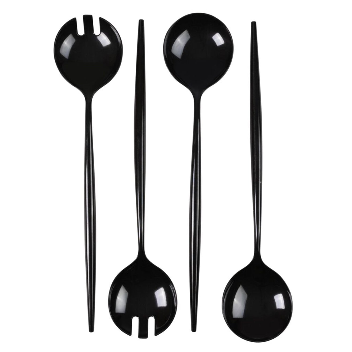 13" Novelty Serving Plastic Cutlery Spoon & Spork Black