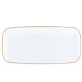 Organic 10.5"X5" White Gold Rim Tray Rectangle Plastic Disposable