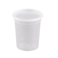 32oz Deli Container with Lid Lightweight Plastic Clear Round