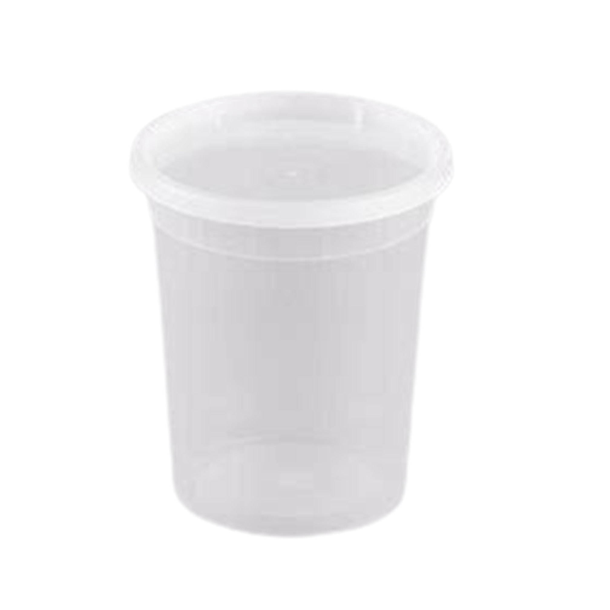 32oz Deli Container with Lid Lightweight Plastic Clear Round