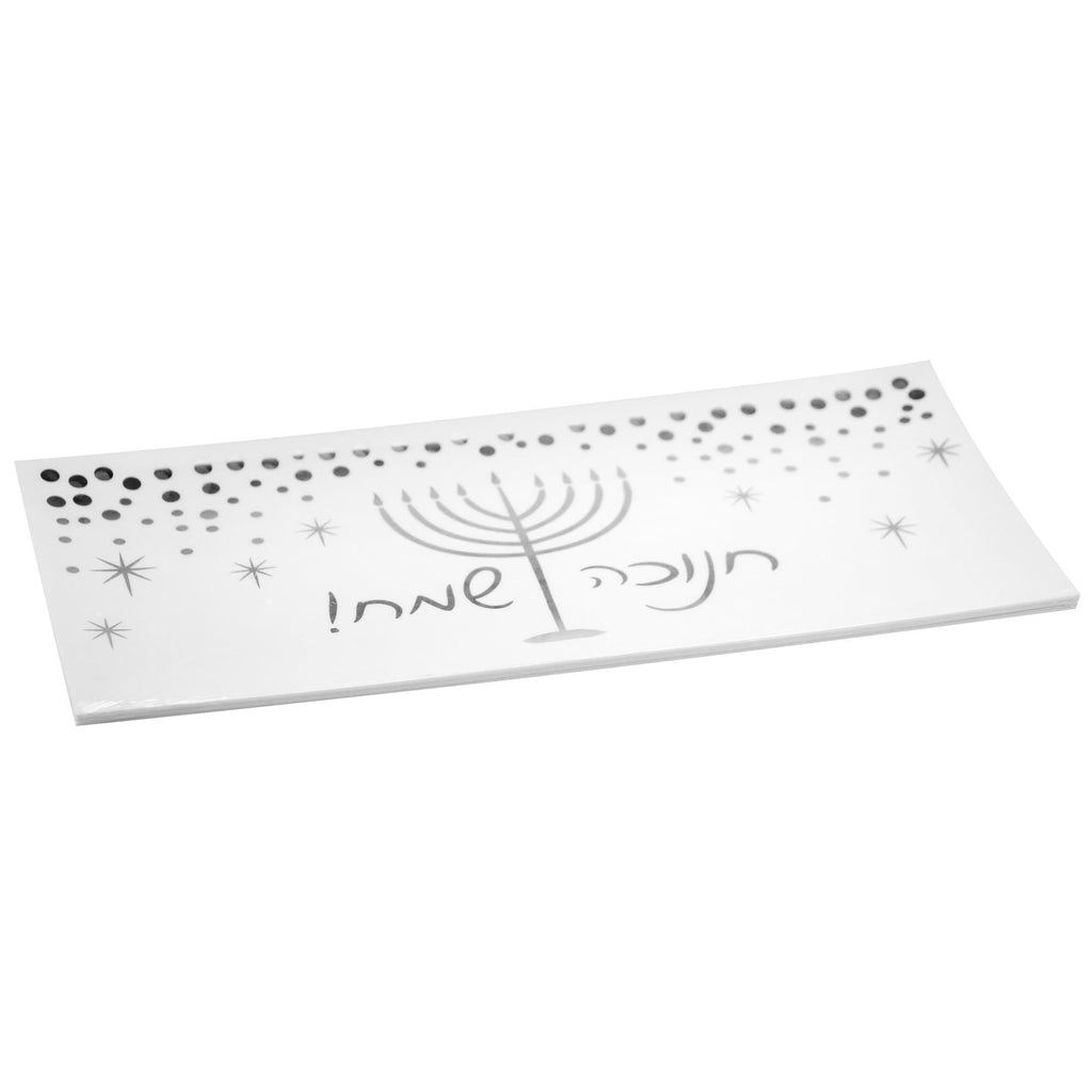 13" X 6.25" Plastic Rectangle Tray Chanukah Heavyweight 3 Pack