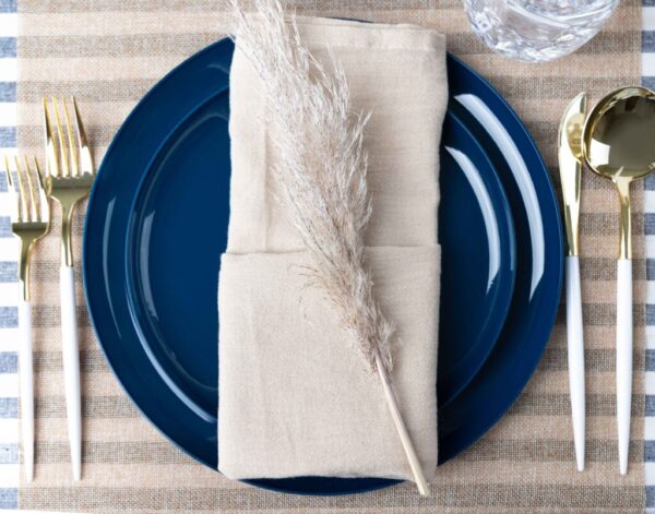 Edge 6.3" Dark Blue Round Salad Plastic Plates