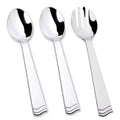 10" Serving Set two 2 spoons and one 1 fork Silver Plastic Flatware Sets Lillian 3 Pieces