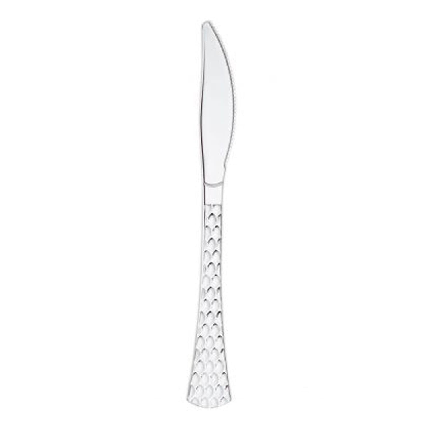 Glamour Knive Silver Heavyweight Disposable Plastic 20 Pack