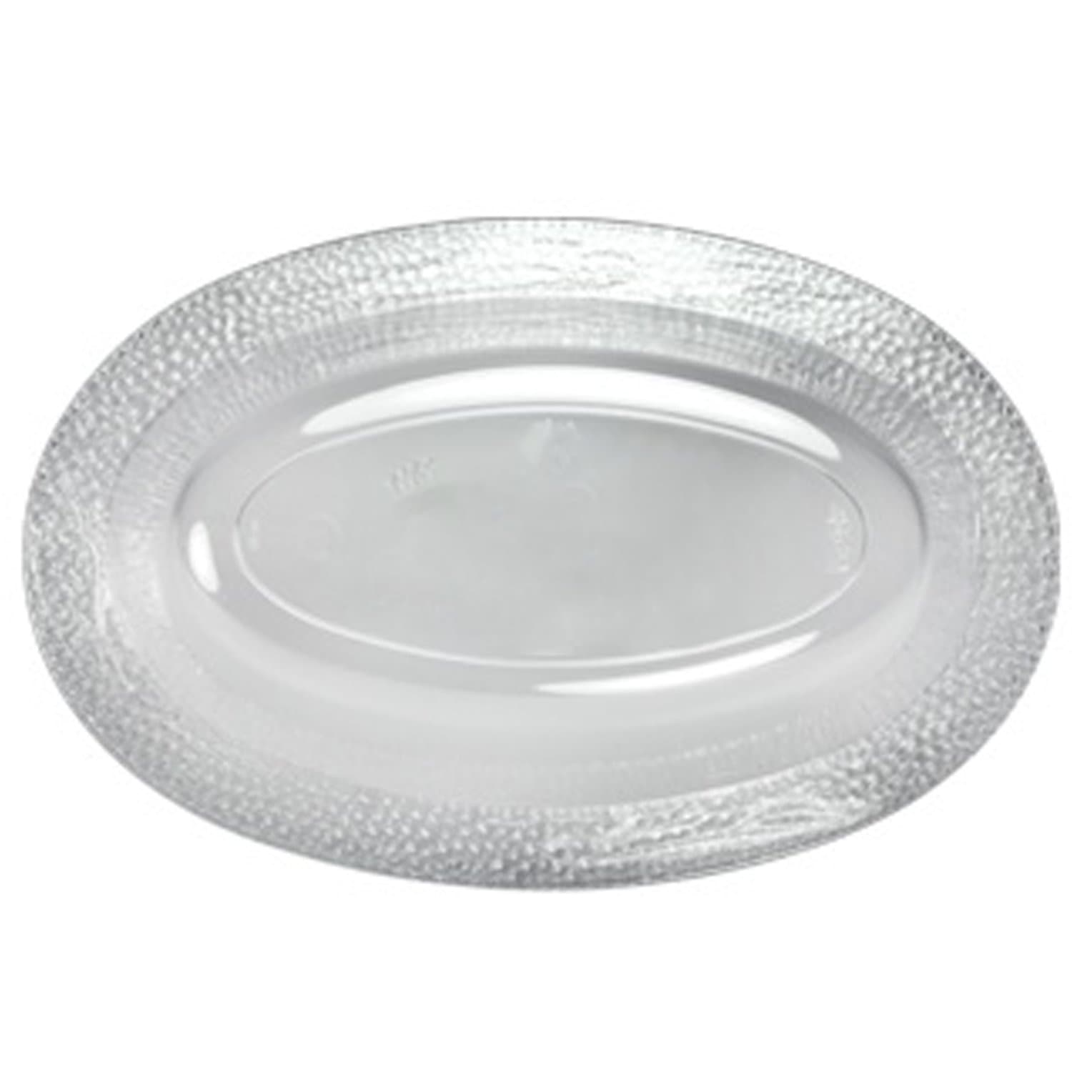 Lillian 15oz Pebbled Oval Serving Bowl Clear Plastic