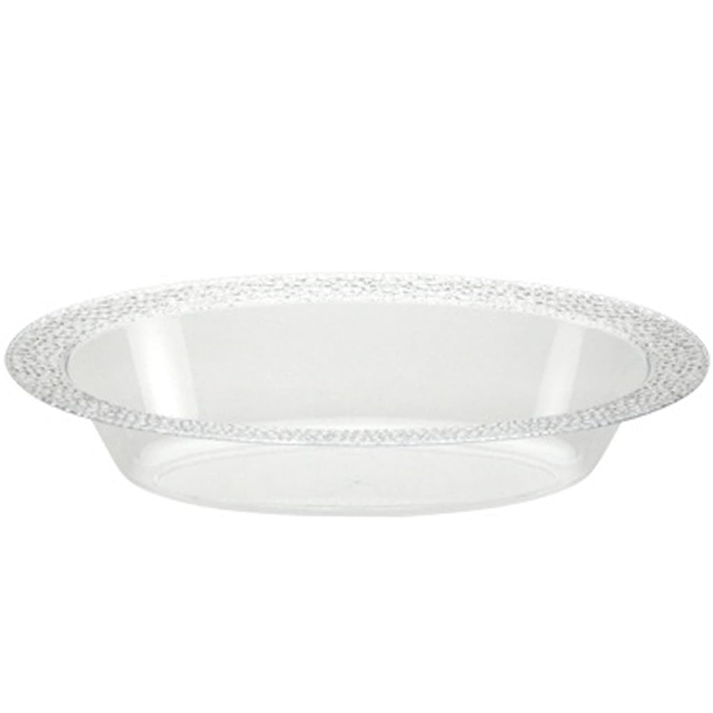 32oz Pebbled Clear Oval Serving Bowl Plastic