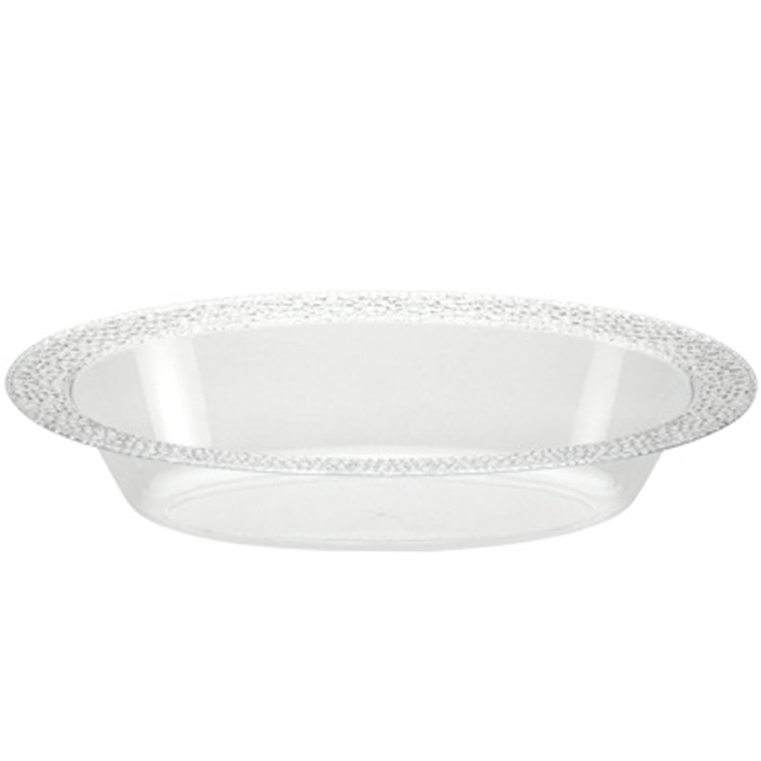 48oz Pebbled Clear Oval Serving Bowl Plastic
