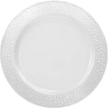Pebbled 10.25" White Rim Plastic Dinner Plate