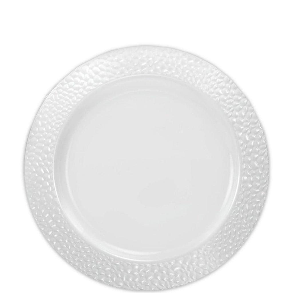 Pebbled 7.5" White Appetizer/Dessert Plate Plastic