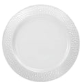 Pebbled 9" White Meal Plate Plastic