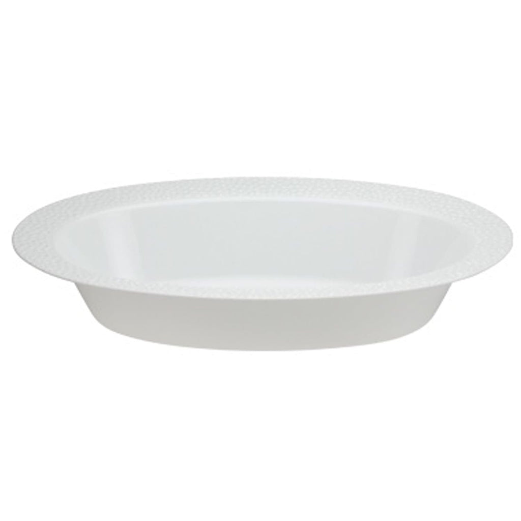 32oz Pebbled White Oval Serving Bowl Plastic