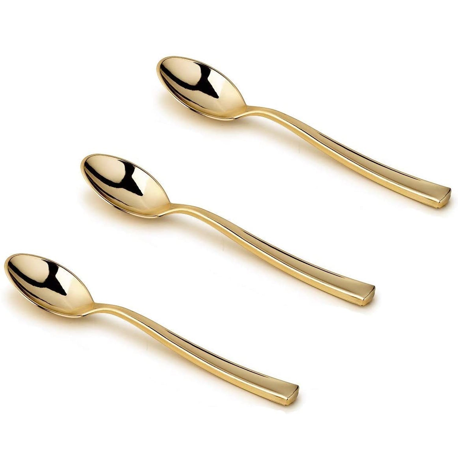 4" Gold Mini Plastic Spoons 24 Pack