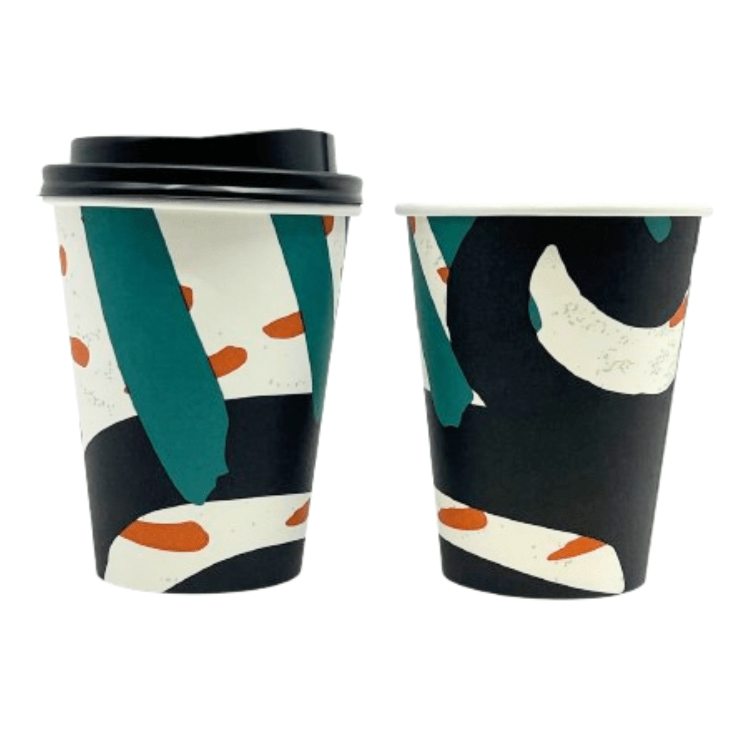12oz Paper Cups With Lids Doodles Hot/Cold