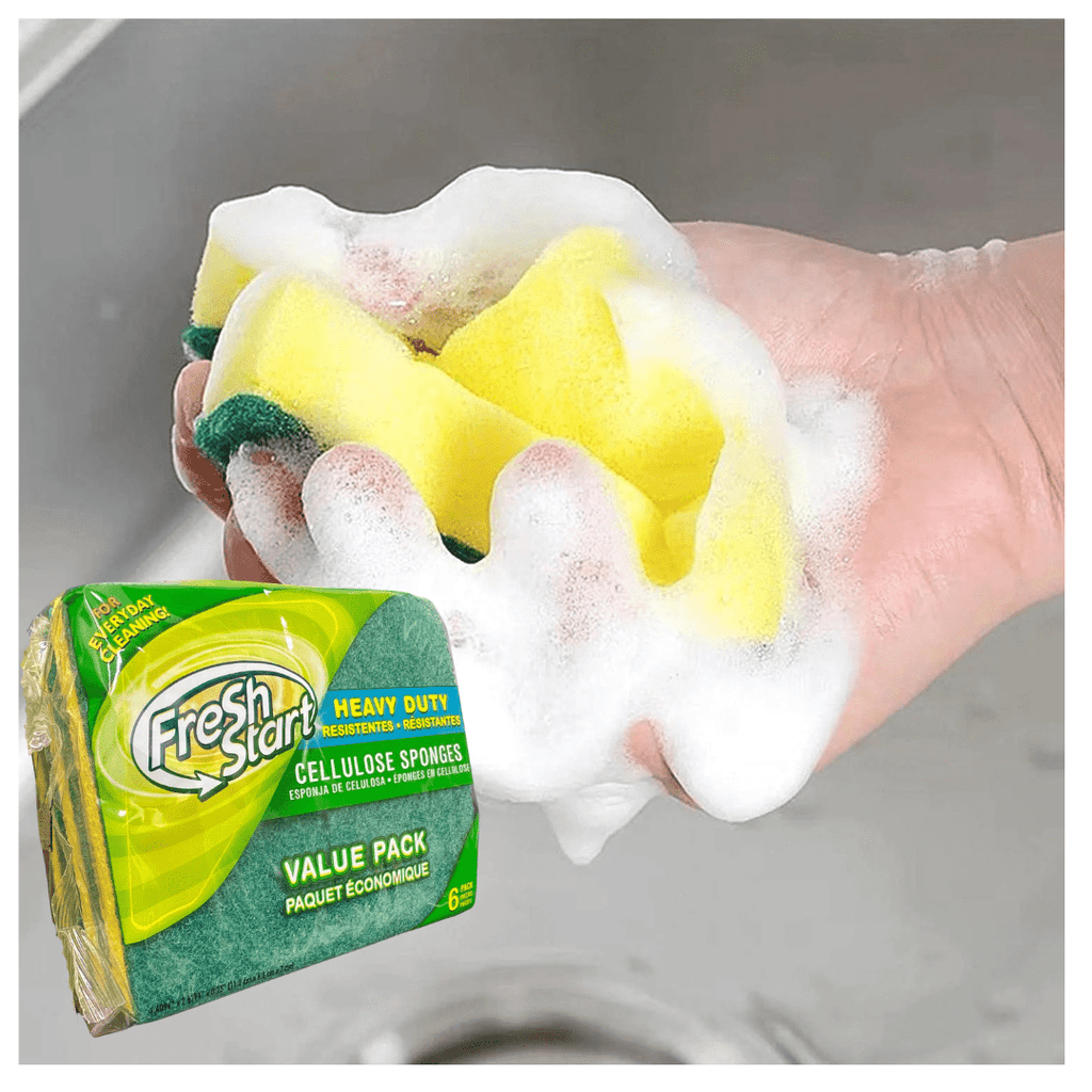 Sponge Scouring Pads & Sponges Heavy Duty 6 Pieces