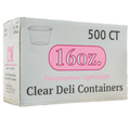*WHOLESALE* 16oz Lightweight Deli Containers with Lids Disposable Plastic 500/case
