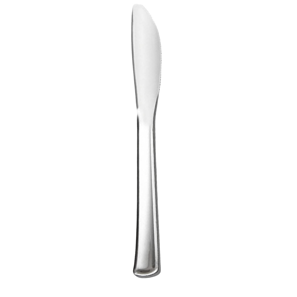 Knife Polished Silver Plastic Cutlery