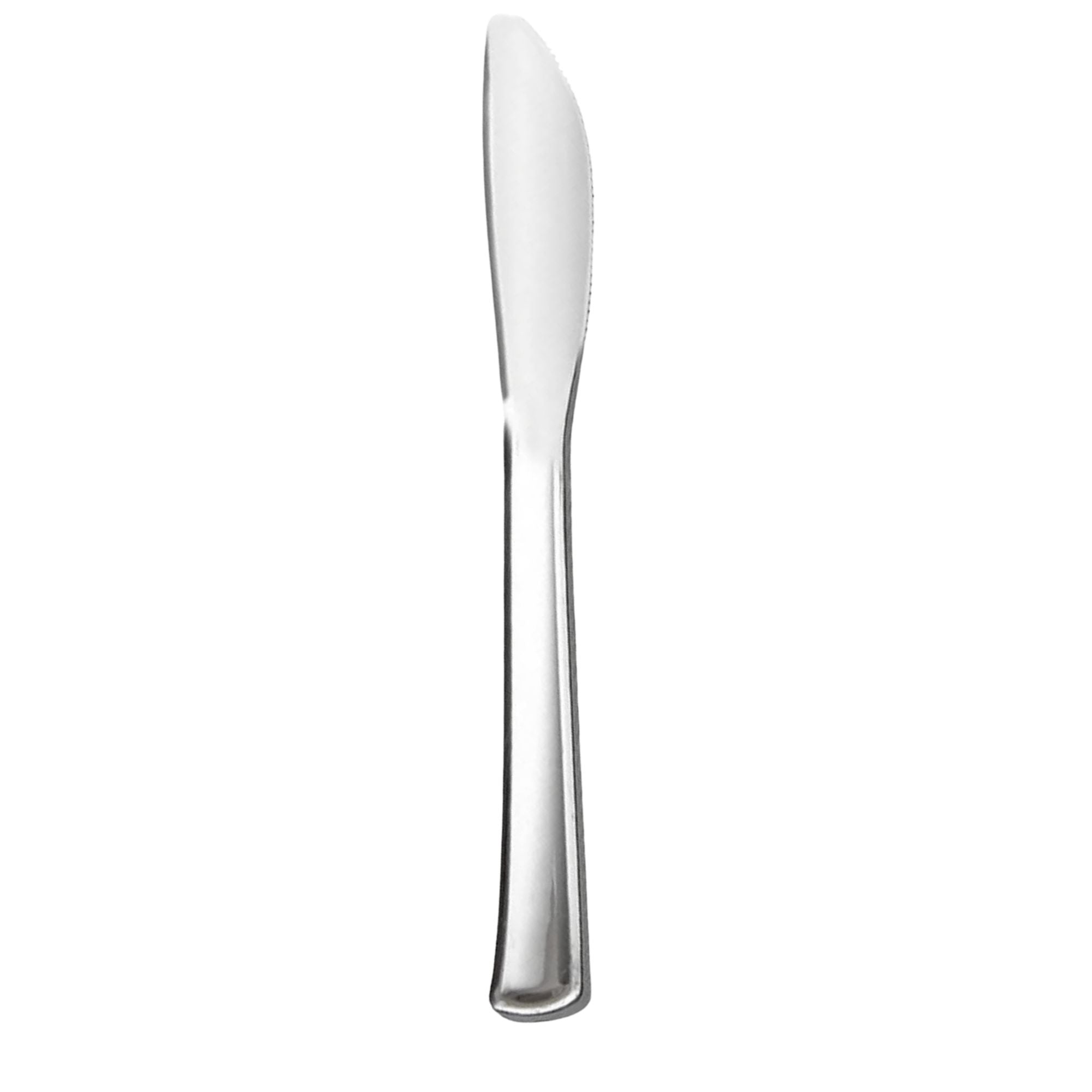 Knife Polished Silver Plastic Cutlery