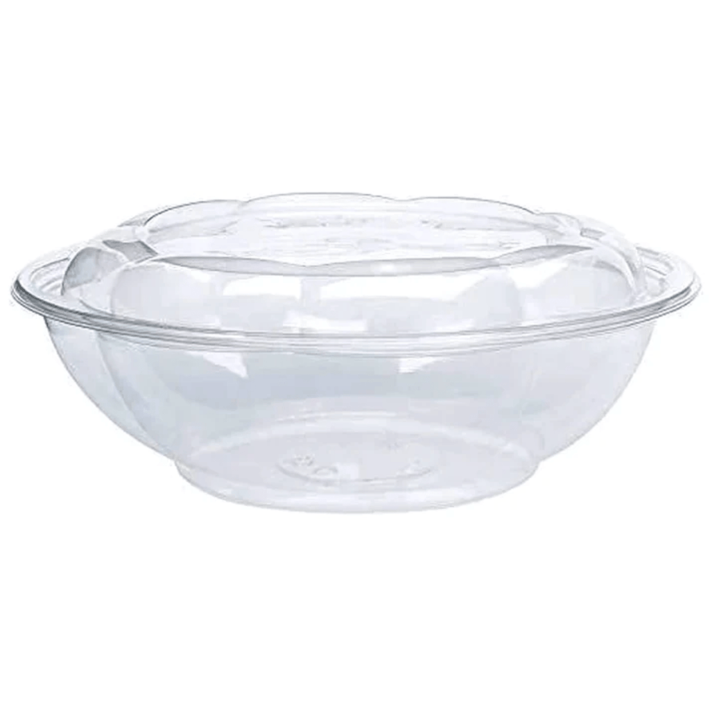 64oz Rose Salad Bowls To-Go Containers with Airtight Lids Plastic Disposable