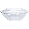 64oz Rose Salad Bowls To-Go Containers with Airtight Lids Plastic Disposable